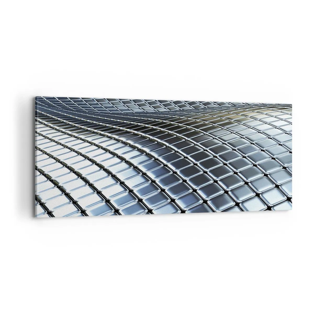 Cuadro sobre lienzo - Impresión de Imagen - Ola de plata - 100x40 cm