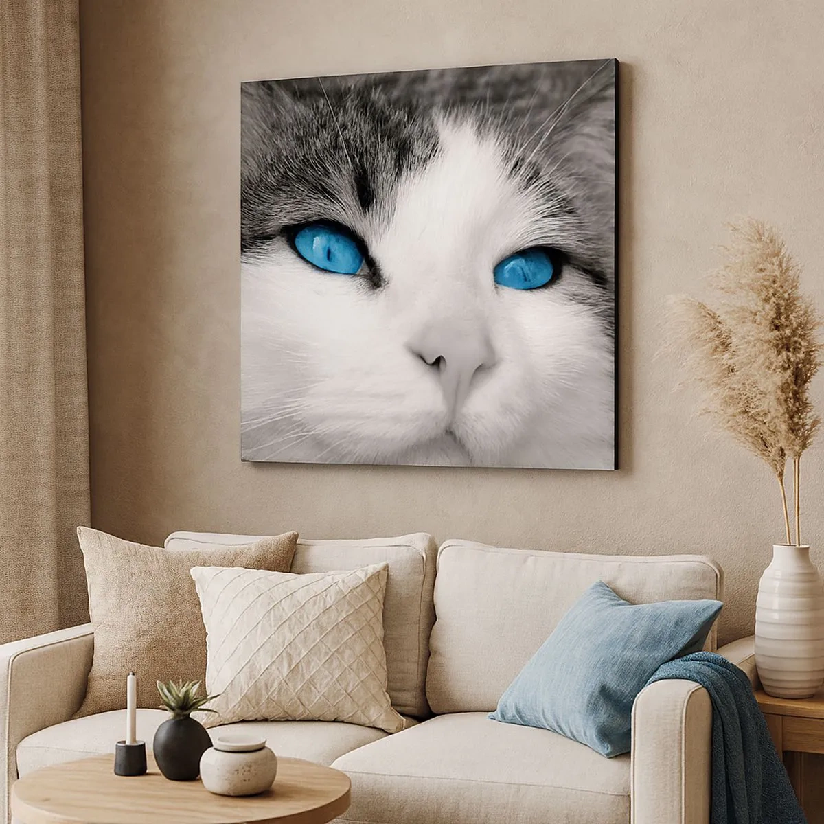 Cuadro sobre lienzo - Impresión de Imagen - Inusual de ojos azules - 30x30 cm