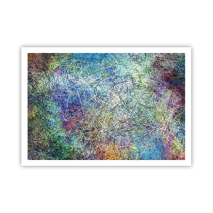 Póster - Composición abstracta con líneas y texturas multicolores. - 100x70cm - No es tan fácil - Decoración de pared moderna para salón y dormitorio ARTTOR