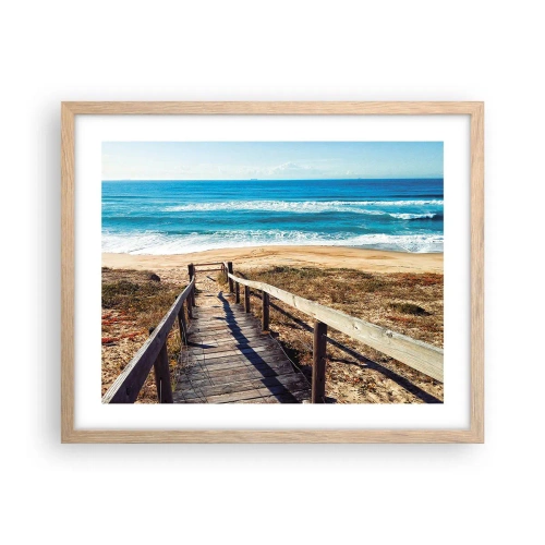 Póster en marco roble claro - ¡Corre! - 50x40 cm