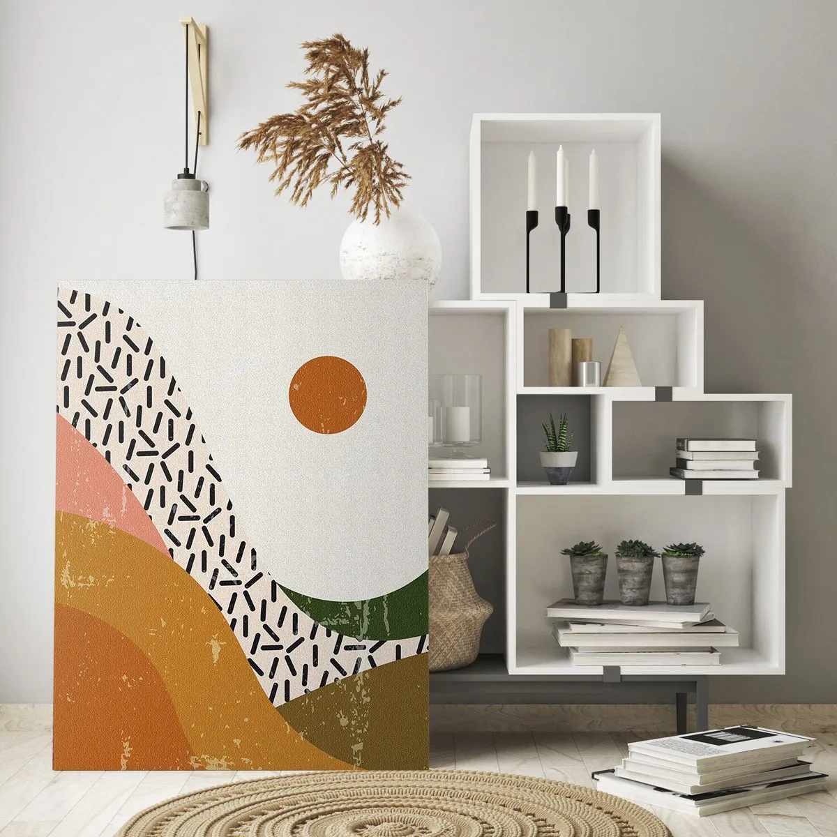 Cuadro sobre vidrio - Impresiones sobre Vidrio - Abstracción solar - 80x120 cm