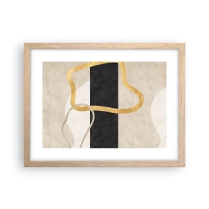 Póster en marco roble claro - Formas en bucle - 40x30 cm