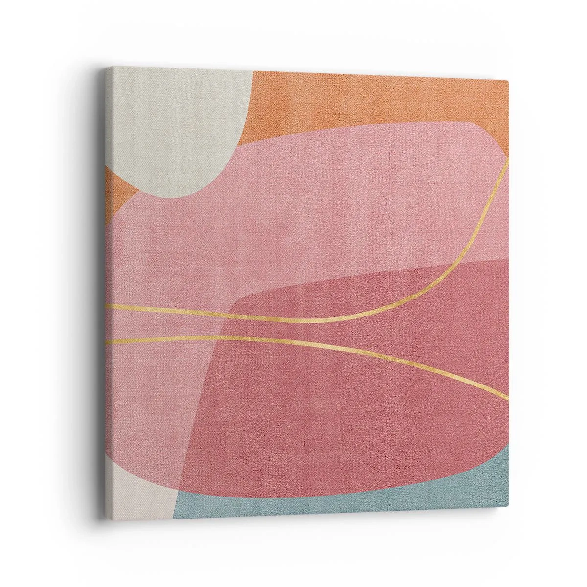 Cuadro sobre lienzo - Impresión de Imagen - Composición en pastel con hilos de oro - 40x40 cm