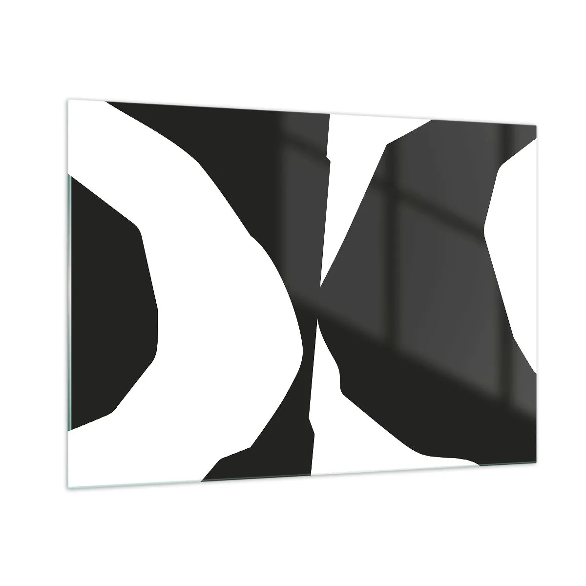 Cuadro sobre vidrio - Impresiones sobre Vidrio - Composición gráfica en blanco y negro en un estilo positivo-negativo contrastante - 100x70cm - Positivo-negativo - Decoración de pared moderna para salón y dormitorio ARTTOR