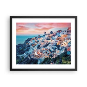 Póster en marco negro - Vacaciones en Grecia - 50x40 cm