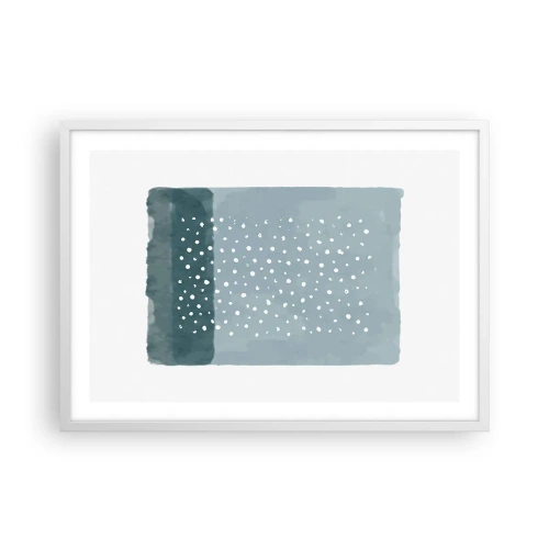 Póster en marco blanco - Creación sobre azul - 70x50 cm