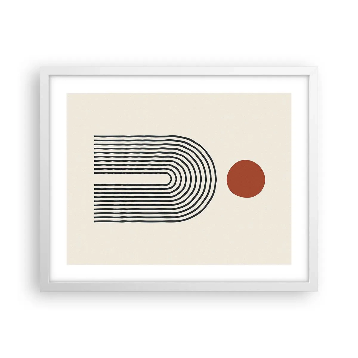 Póster en marco blanco - Magnetismo de formas y colores - 50x40 cm