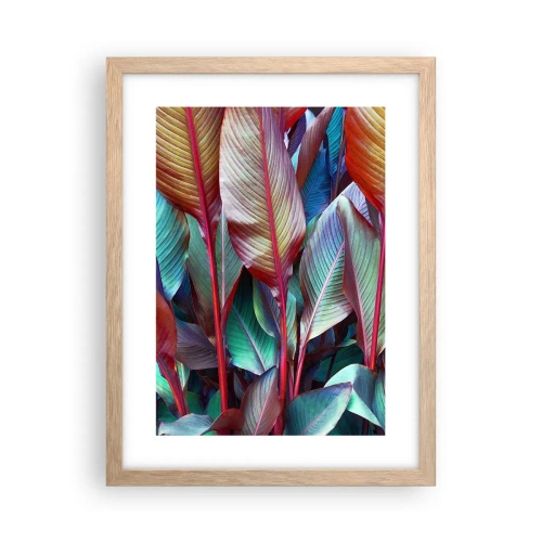 Póster en marco roble claro - Un matorral de colores - 30x40 cm