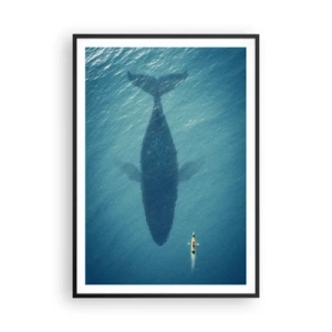 Póster en marco negro - Encuentro en el océano - 70x100 cm