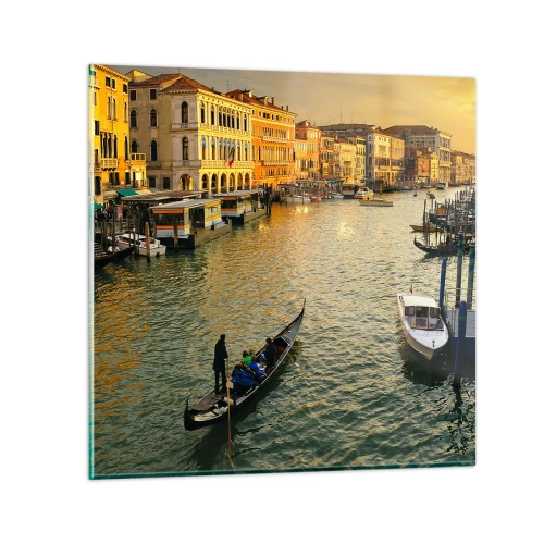 Cuadro sobre vidrio - Impresiones sobre Vidrio - En el lado soleado de la calle - 70x70 cm