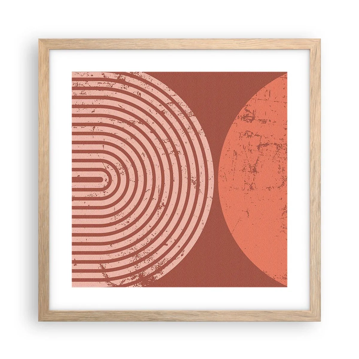 Póster en marco roble claro - Estrecha relación - 40x40 cm