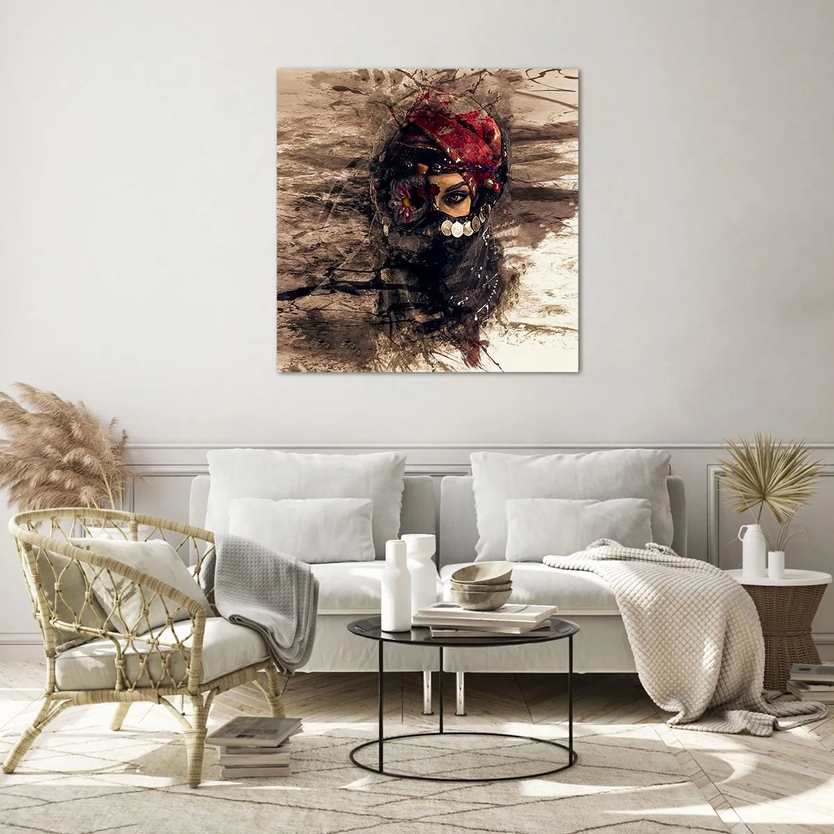 Cuadro sobre vidrio - Impresiones sobre Vidrio - Inquietante, como mínimo - 50x50 cm