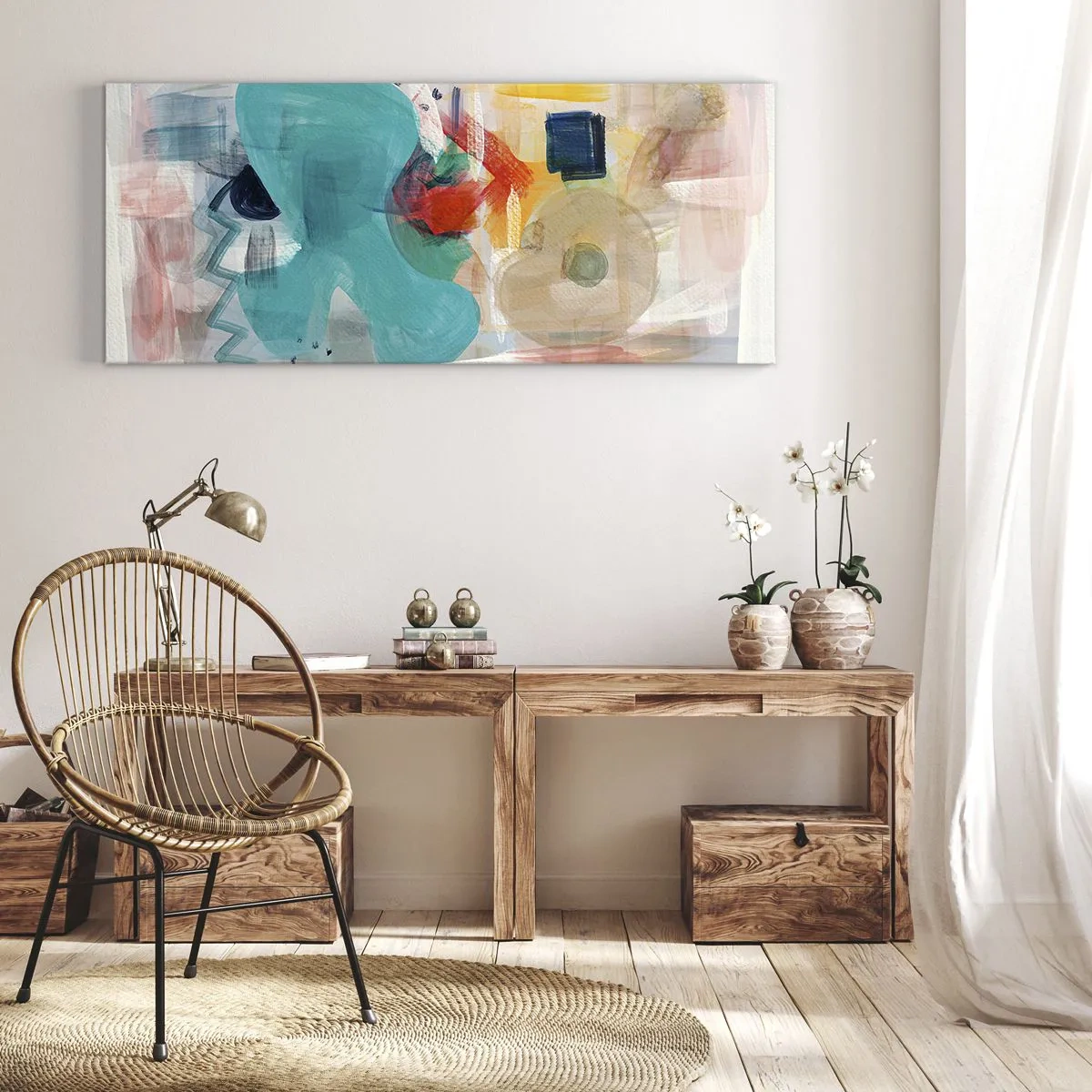 Cuadro sobre lienzo - Impresión de Imagen - Un juego de colores - 100x40 cm