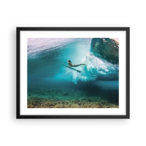 Póster en marco negro - Mundo submarino - 50x40 cm