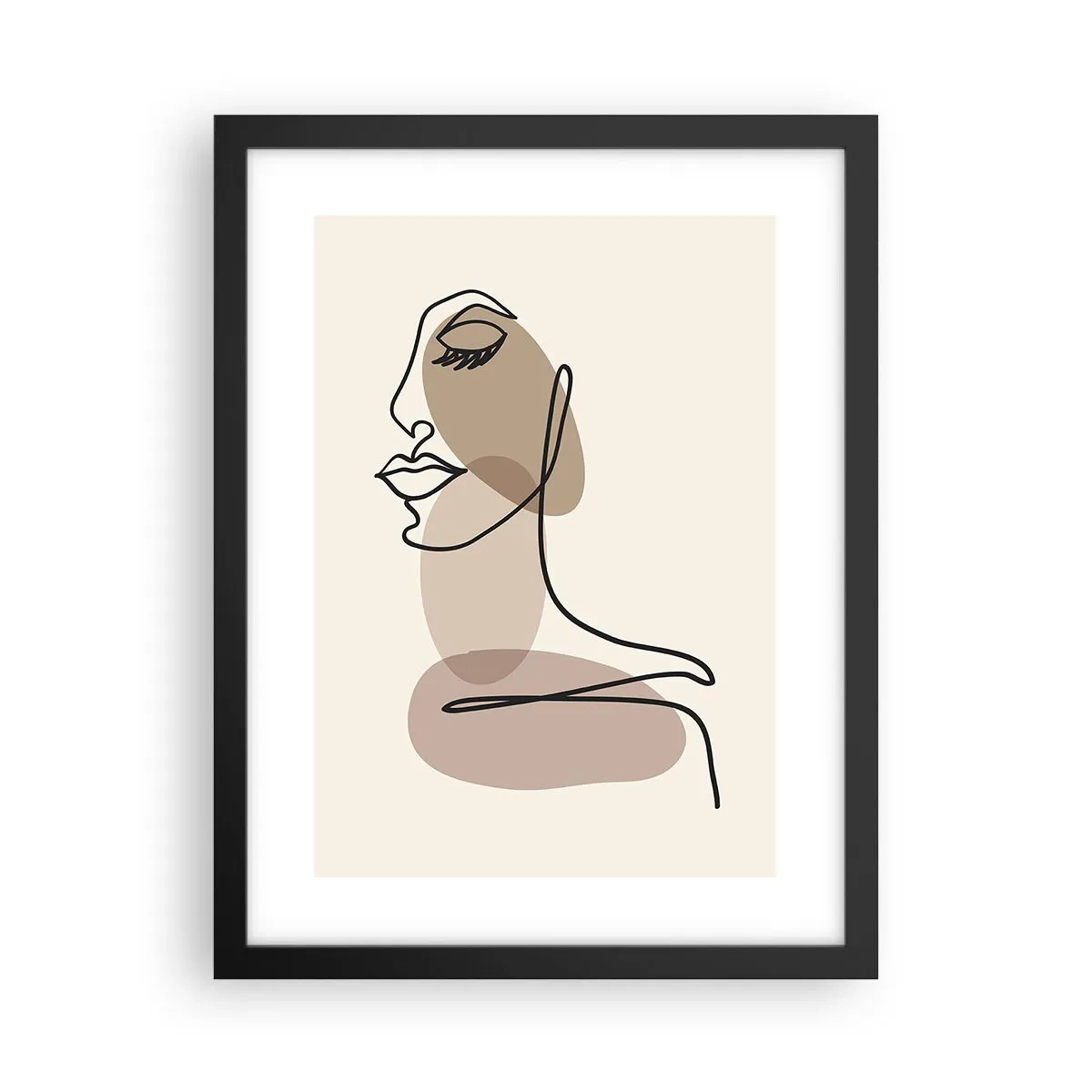 Póster en marco negro - Una línea de hermosura - 30x40 cm