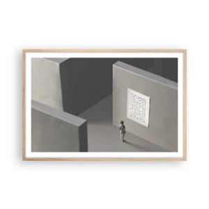 Póster en marco roble claro - ¿Pero dónde estoy? - 91x61 cm