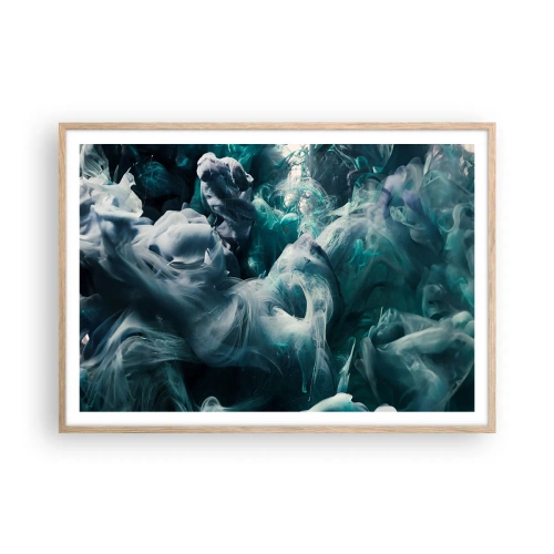 Póster en marco roble claro - Un movimiento de color - 100x70 cm