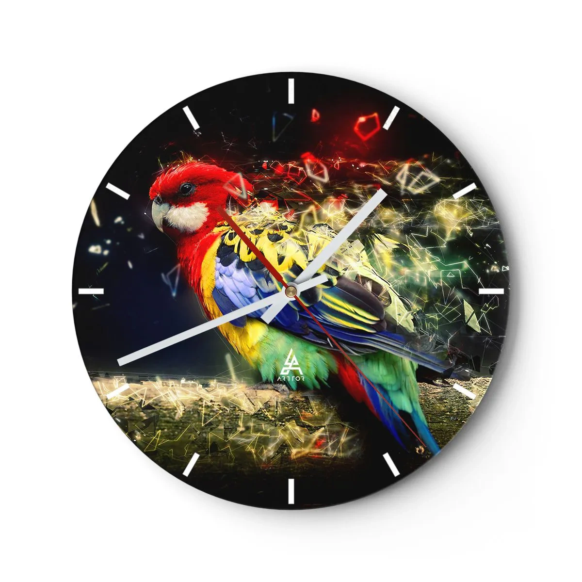 Reloj de pared - Reloj de vidrio - Un mensajero del glamour - 40x40 cm