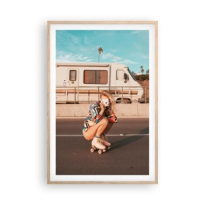 Póster en marco roble claro - ¡Sonrían, por favor! - 61x91 cm