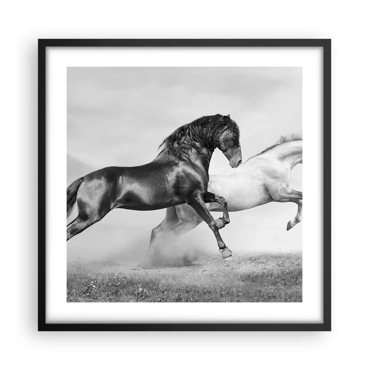 Póster en marco negro - Ángeles y demonios - 50x50 cm