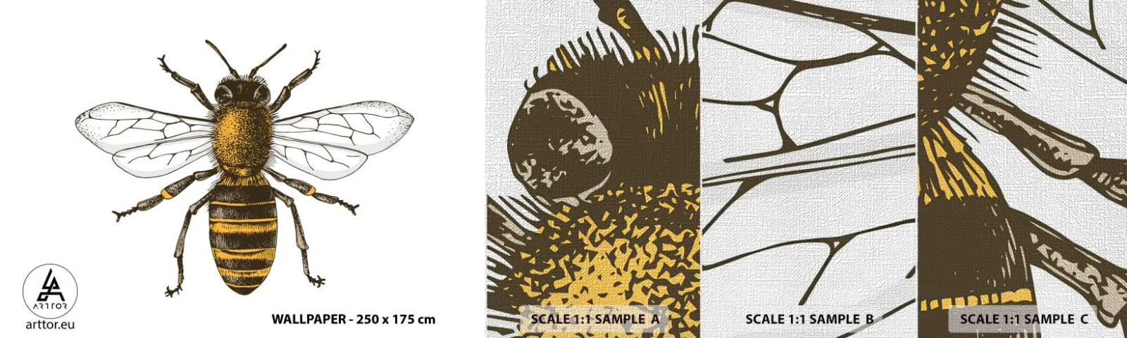 Muestra de fotomural Premium Canvas - Bondad natural - Abeja, Insecto, Naturaleza - 100x30 cm