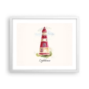 Póster en marco blanco - Siempre observando - 50x40 cm