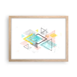 Póster en marco roble claro - Un juego geométrico - 40x30 cm