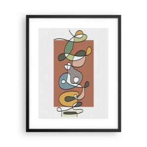 Póster en marco negro - Abstracción: una maraña de colores - 40x50 cm