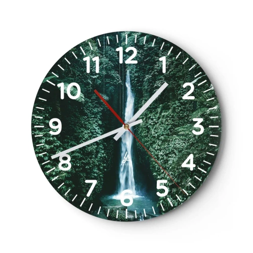 Reloj de pared - Reloj de vidrio - Balneario tropical - 40x40 cm