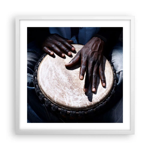 Póster en marco blanco - Vive a tu ritmo - 50x50 cm