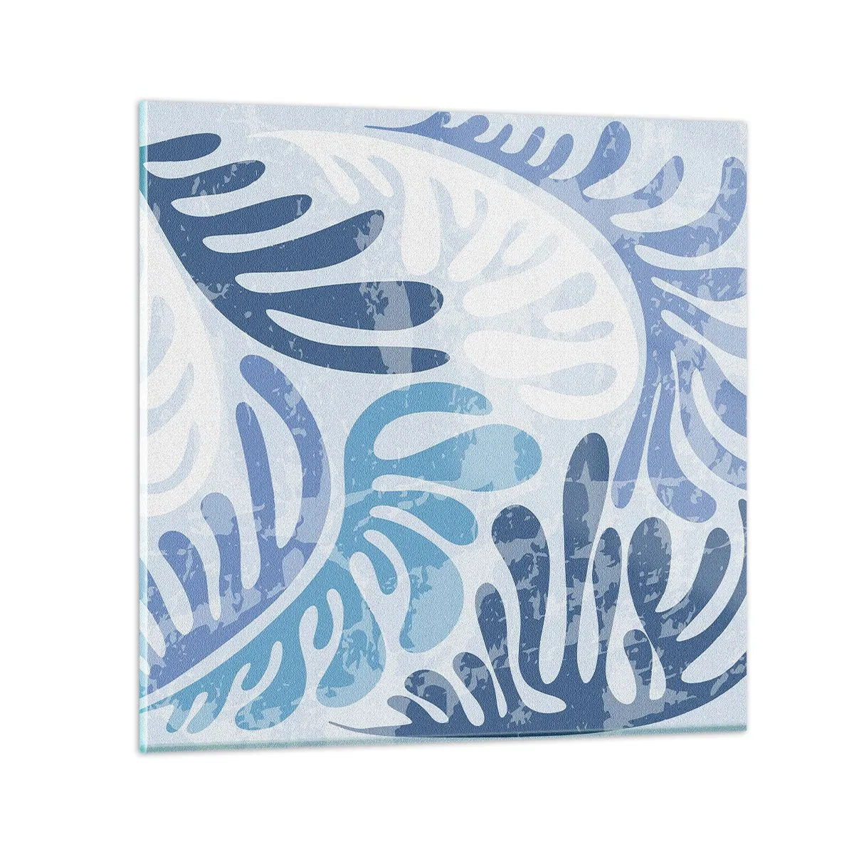 Cuadro sobre vidrio - Impresiones sobre Vidrio - Helechos azules - 30x30 cm