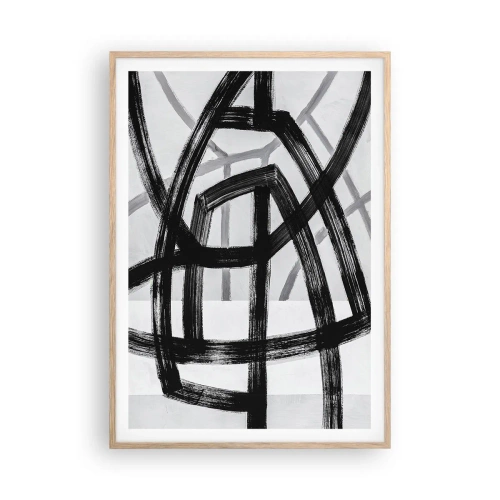 Póster en marco roble claro - Construir profundidad - 70x100 cm
