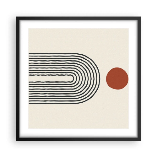 Póster en marco negro - Magnetismo de formas y colores - 50x50 cm