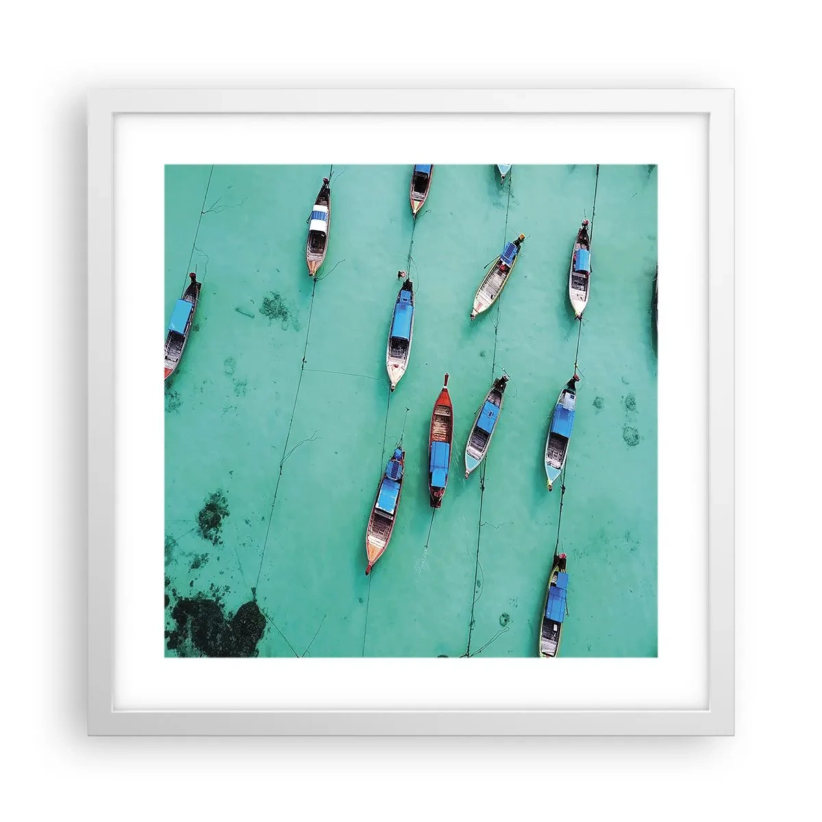 Póster en marco blanco - En alegre espera - 40x40 cm