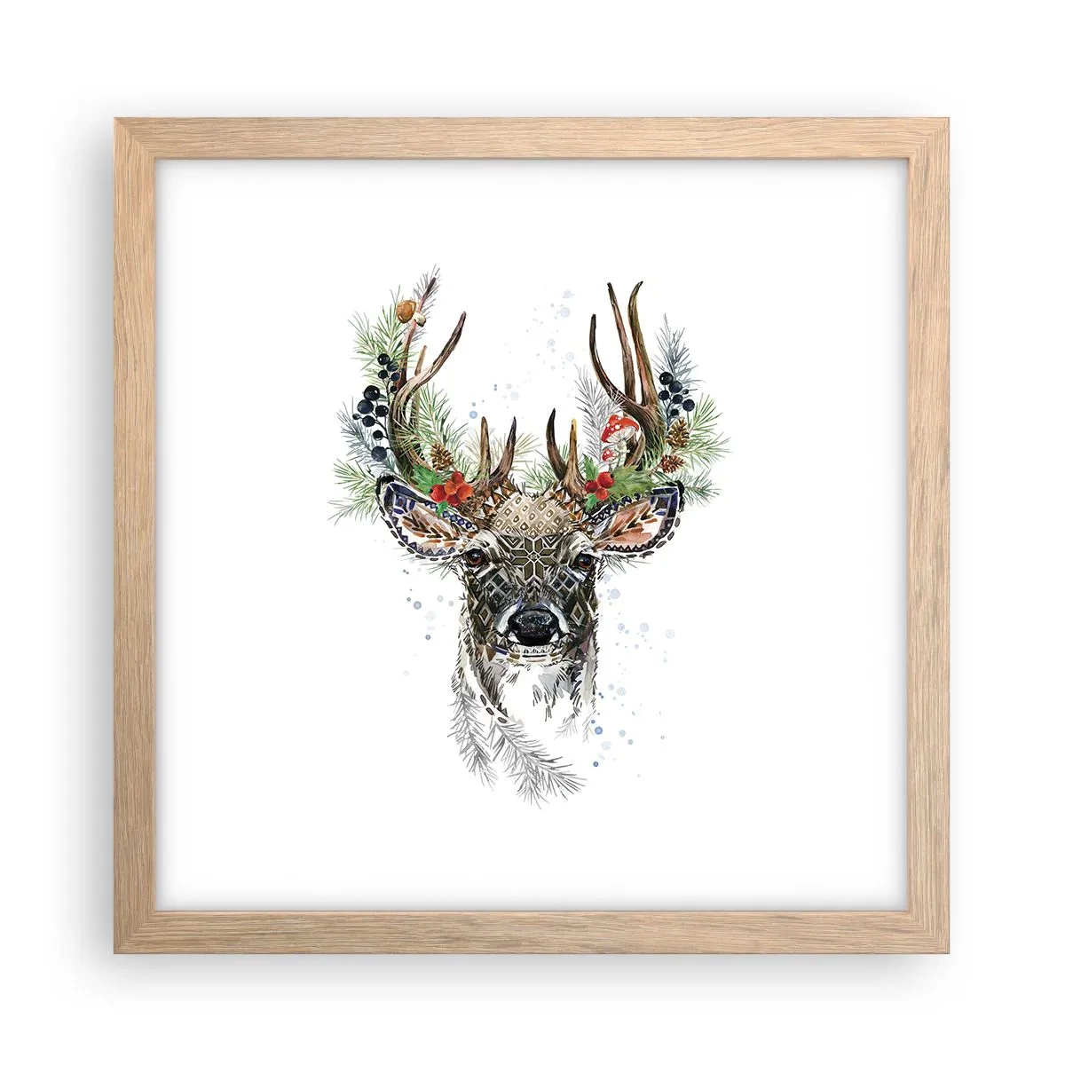 Póster en marco roble claro - Con vestimenta festiva - 30x30 cm