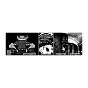 Muestra de fotomural autoadhesivo Deluxe Sticker - Un verdadero caballero - Retro, Auto, Clásico - 100x30 cm