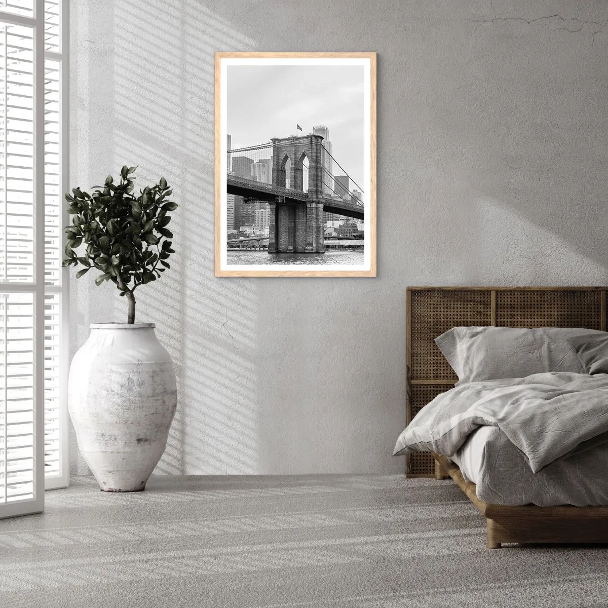 Póster en marco roble claro - Vibraciones de Nueva York - 61x91 cm