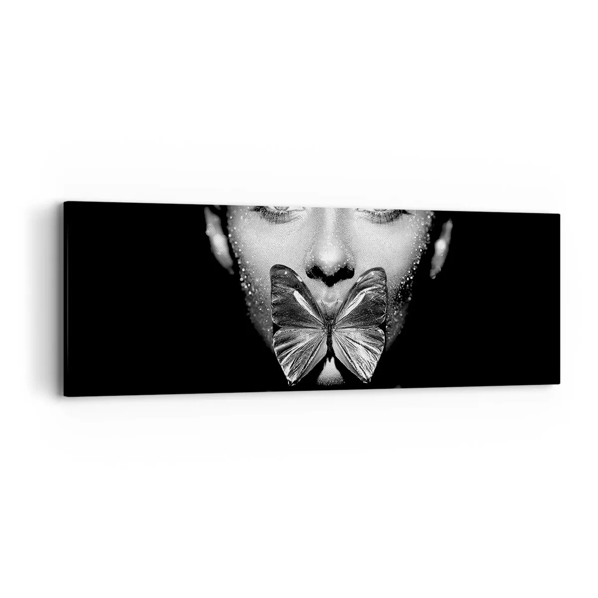 Cuadro sobre lienzo - Impresión de Imagen - Beso de mariposa - 90x30 cm