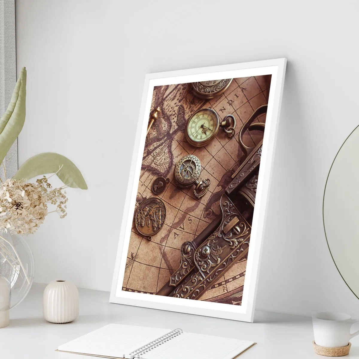 Póster en marco blanco - La aventura llama - 50x70 cm