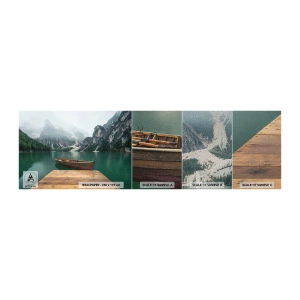 Muestra de fotomural Premium Sand - Paisaje inolvidable - Paisaje, Montañas, Lago - 100x30 cm