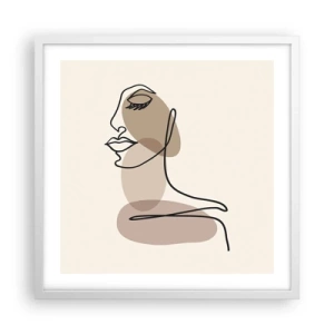 Póster en marco blanco - Una línea de hermosura - 50x50 cm