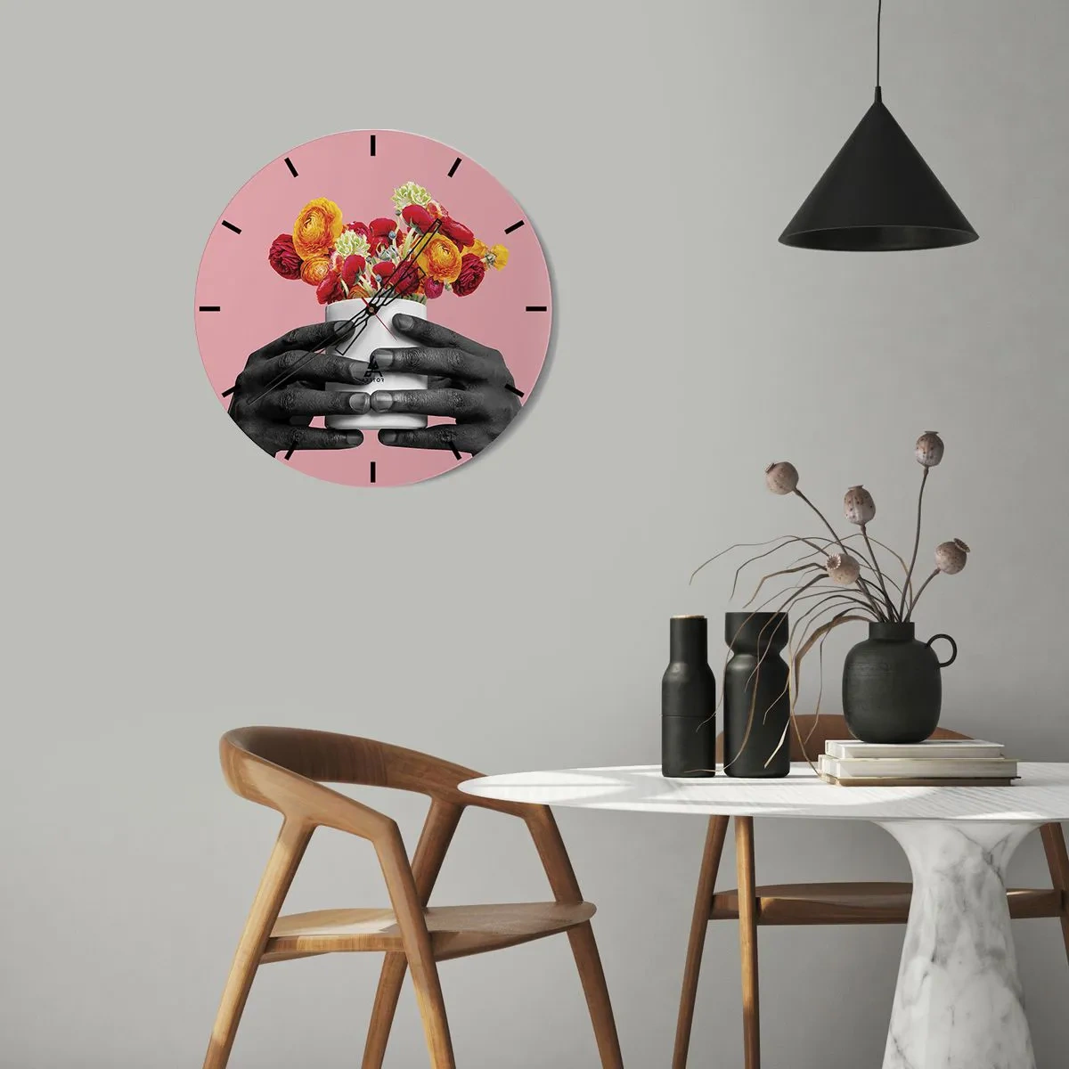 Reloj de pared - Reloj de vidrio - La apoteosis de la vida - 40x40 cm