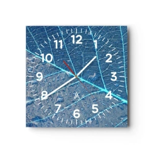 Reloj de pared - Reloj de vidrio - Vida en el azul - 40x40 cm