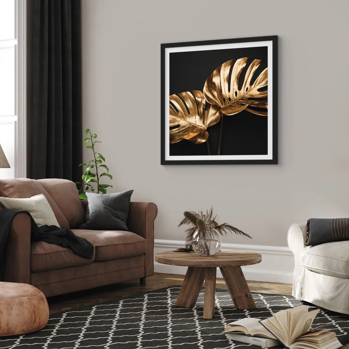 Póster en marco negro - Tesoros de la naturaleza - 40x40 cm