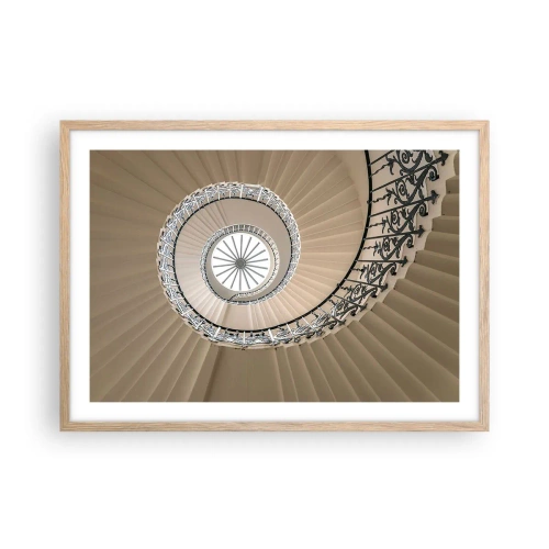 Póster en marco roble claro - En el interior de una concha - 70x50 cm