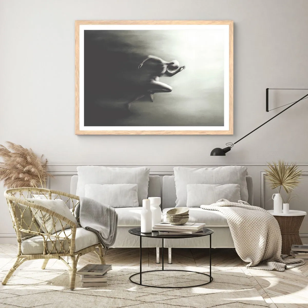 Póster en marco roble claro - Imparable - 70x50 cm