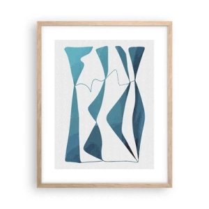 Póster en marco roble claro - Abstracción: un compuesto turquesa - 40x50 cm