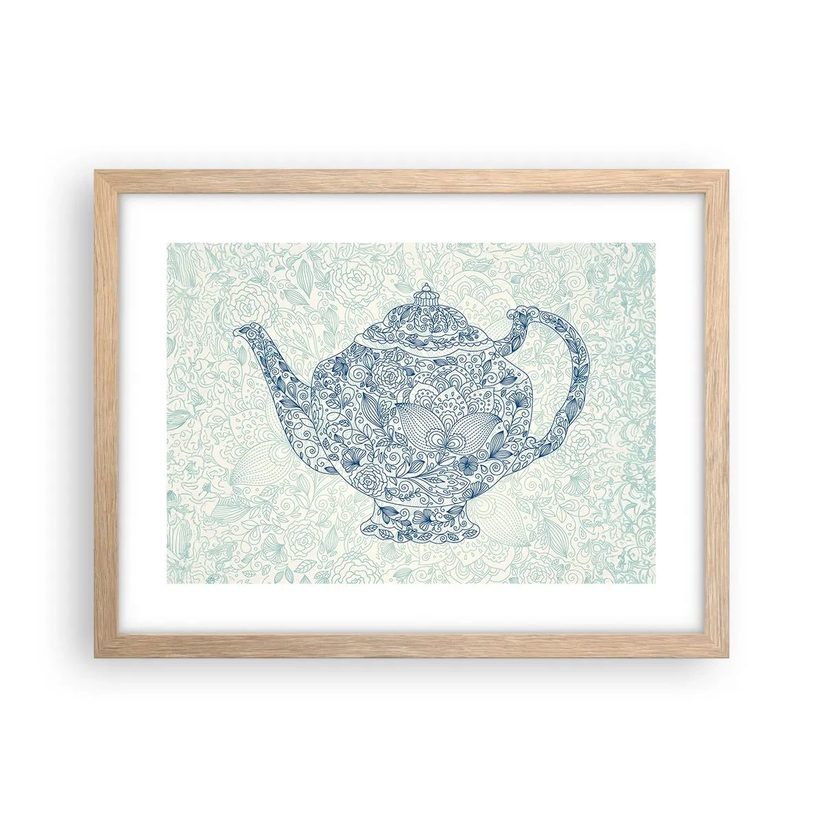 Póster en marco roble claro - El encanto del té - 40x30 cm