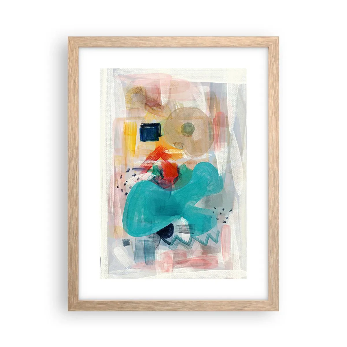 Póster en marco roble claro - Un juego de colores - 30x40 cm