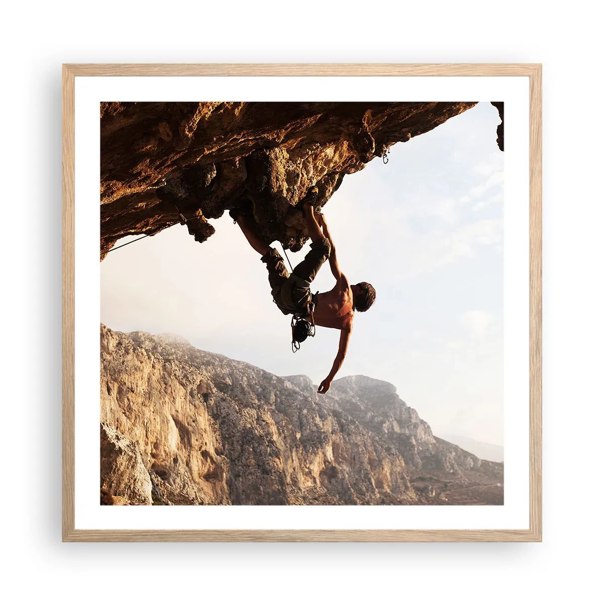 Póster en marco roble claro - Un mundo en la roca - 60x60 cm